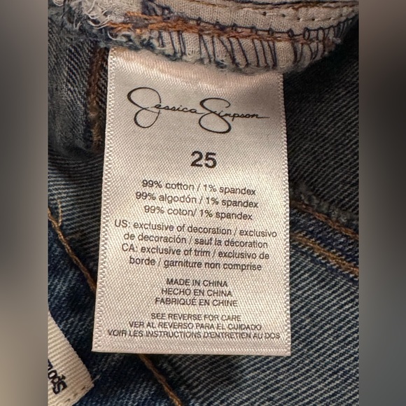 Jessica Simpson Blue Streak Spotlight Straight Ongoing, distressed/Ripped Jeans - Picture 13 of 16